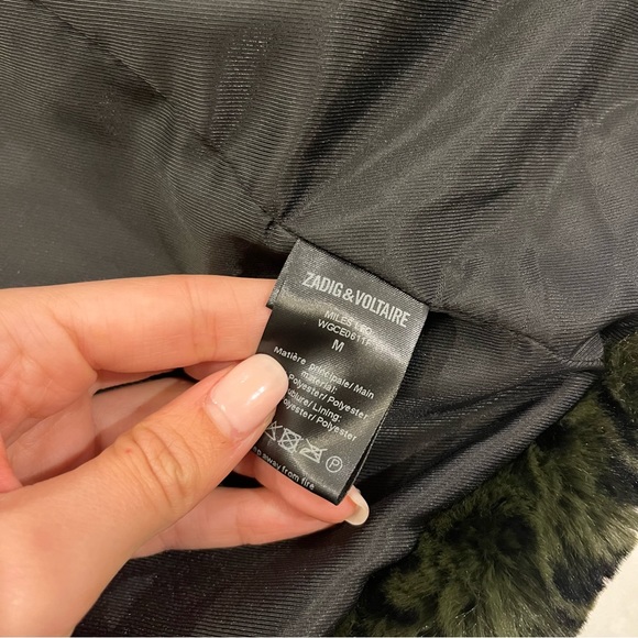 Zadig & Voltaire green leopard faux fur jacket - Picture 8 of 10